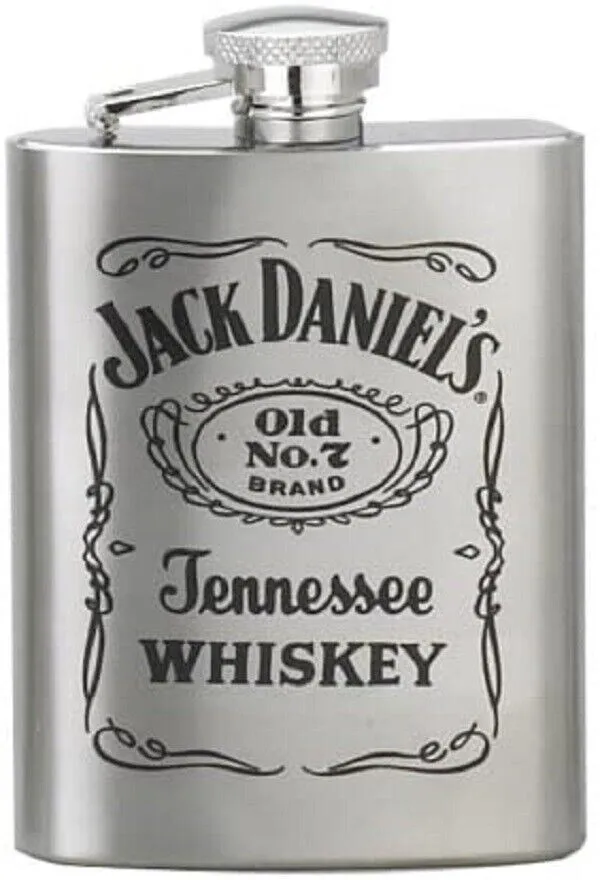 Jack Daniels 8oz Fflasg Hip Dur Di -staen