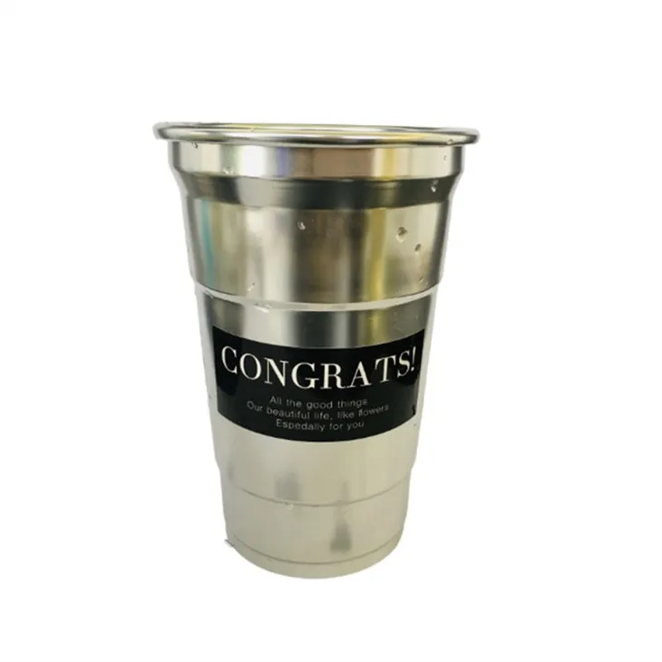 Cwpan Alwminiwm Cwrw Cam tafladwy