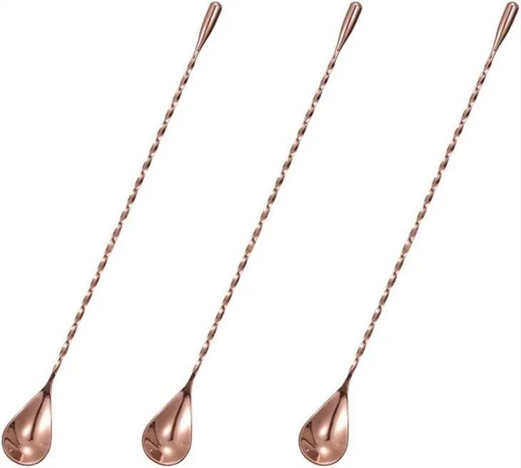 Dur Di-staen BartenderMixing Bar Llwy